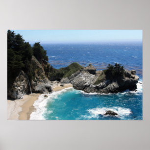 Pôster Sombras de Azul - Foto da Paisagem Costeira