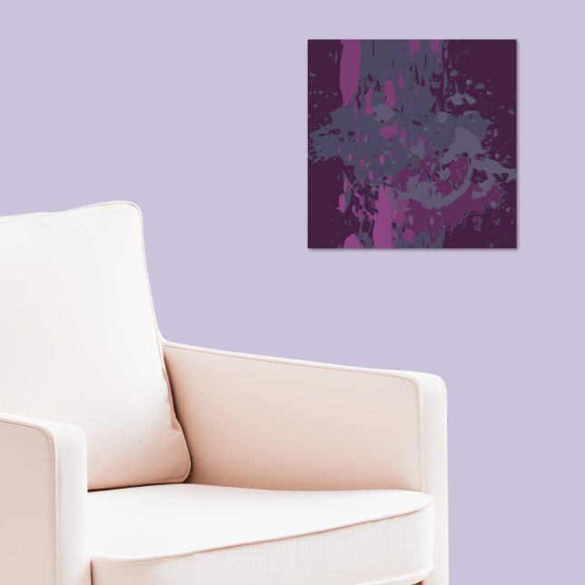 Poster Sombras Modernas de Espelho de Pintura de Vetor Ro (Modern Shades of Purple Vector Paint Splatter Poster)