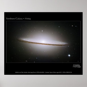 Pôster Sombrero Galaxy, o maior mosaico do Hubble já viu