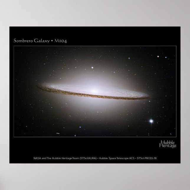Pôster Sombrero Galaxy, o maior mosaico do Hubble já viu (Frente)