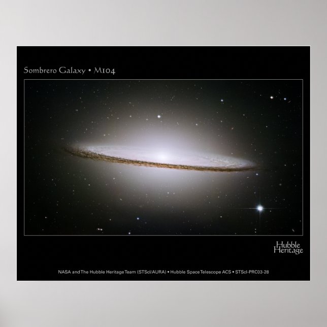 Pôster SombreroGalaxyM104-2003-28a (Frente)