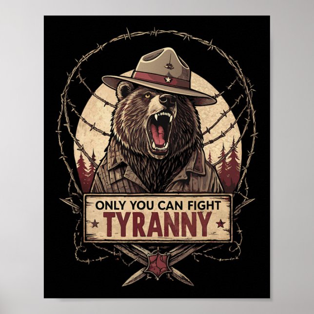 Poster Somente Você Pode Combater a Tirania - Defenda a D (Frente)
