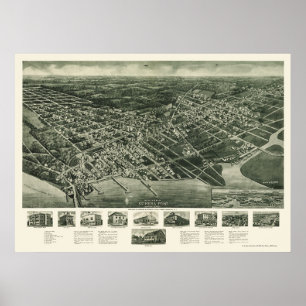 Poster Somers-Ponto, mapa panorâmico de NJ - 1925