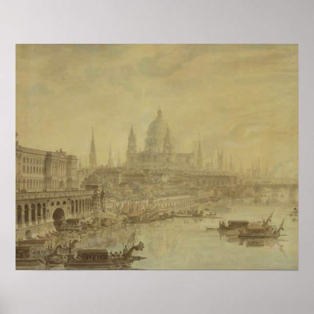 Poster Somerset House, Rua, Catedral de Paul e Blackfria (Frente)