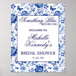 Poster Something Blue Before I Do Floral Bridal Shower