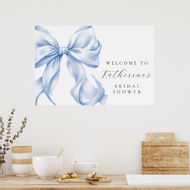 Poster Something Blue Bow Bridal Shower Welcome (Cozinha)