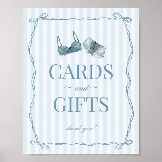 Poster Something Blue Lingerie Bachelorette Cards & Gifts (Frente)