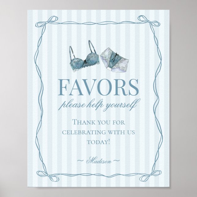Poster Something Blue Lingerie Bachelorette Party Favors (Frente)
