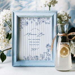 Poster Something Blue Mimosa Bar Sign Bridal Shower Party