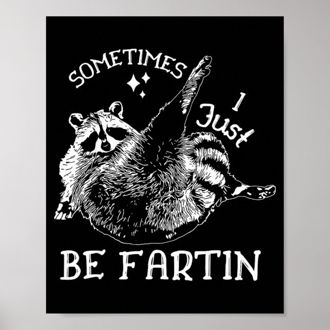Poster Sometimes I Just Be Farting Funny Raccoon Humor Gr (Frente)