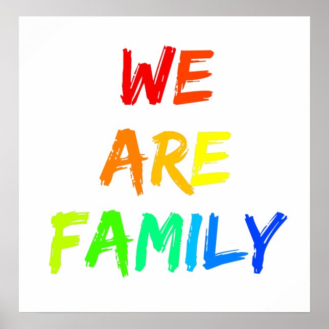 Pôster Somos a família Rainbow Sunshine Adotion Design (Frente)
