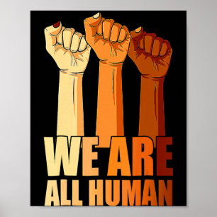 Poster Somos Todos Humanos Preto É Bonito História Negra 