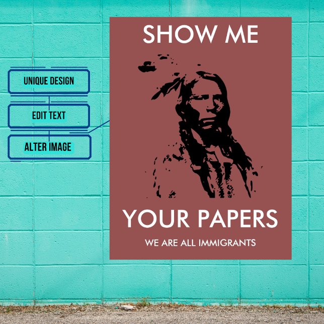 Poster Somos Todos Imigrantes: Protesto Personalizado (Remember that you can INSTANT DOWNLOAD. Look for other variations in the collection.)