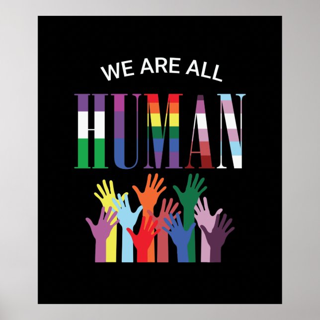 Poster Somos Todos Mãos Coloridas Humanas (Frente)