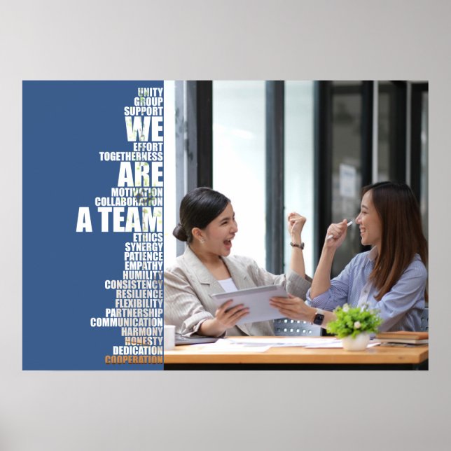 Poster SOMOS UMA EQUIPE Arte de Parede Inspiradora para E (Frente)