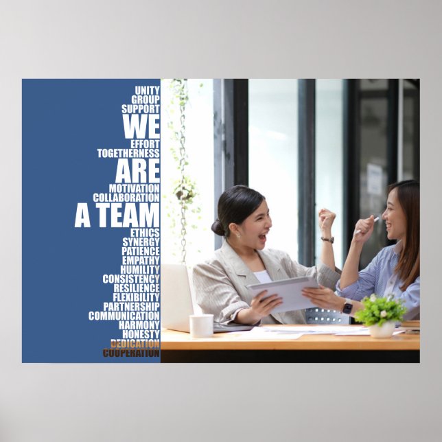Poster SOMOS UMA EQUIPE Arte de Parede Inspiradora para E (Frente)