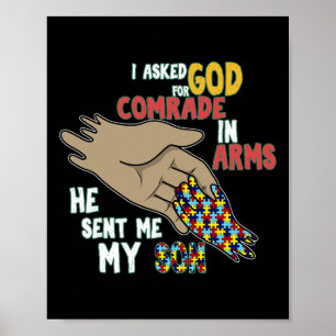 Poster Son Kid Quebra-cabeça Autista Peça Legal Autismo A