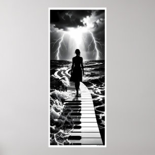 Poster Sonata Tempestuosa no Mar Cartaz Monocromático