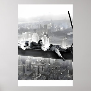 Poster Soneca na Viga de Aço do Arranha-Céu 30 Rockefelle