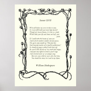 Poster Soneto # 17 por William Shakespeare