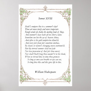 Pôster Soneto # 18 por William Shakespeare