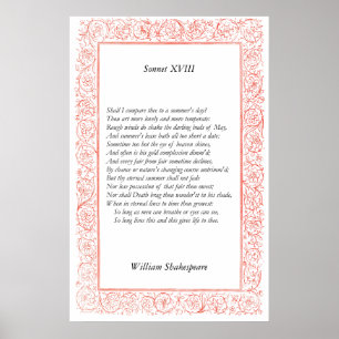 Poster Soneto # 18 por William Shakespeare