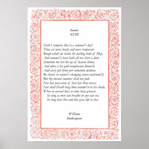 Pôster Soneto # 18 por William Shakespeare