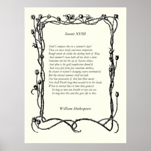 Pôster Soneto # 18 por William Shakespeare