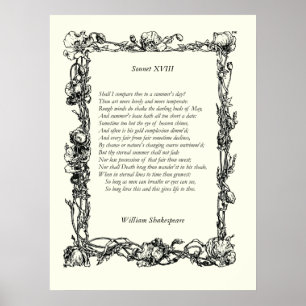 Pôster Soneto # 18 por William Shakespeare