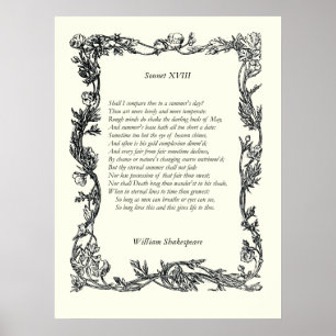Pôster Soneto # 18 por William Shakespeare