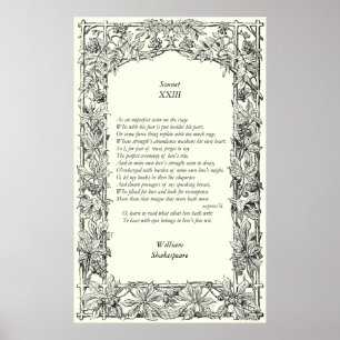 Poster Soneto # 23 por William Shakespeare