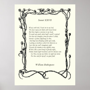 Pôster Soneto # 27 por William Shakespeare