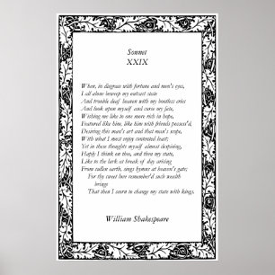 Pôster Soneto # 29 por William Shakespeare