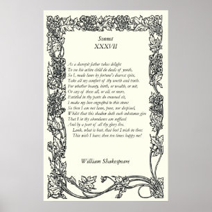 Poster Soneto # 37 por William Shakespeare