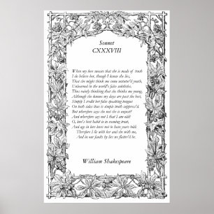 Pôster Soneto número 138 por William Shakespeare