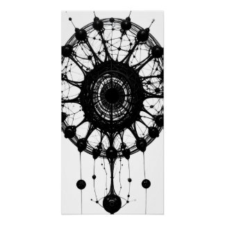 Pôster Sonhador Abstrato Orgânico de Tecnologia Arte das 