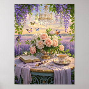 Poster Sonhadora, cena de foco suave de uma lavanda, Flor
