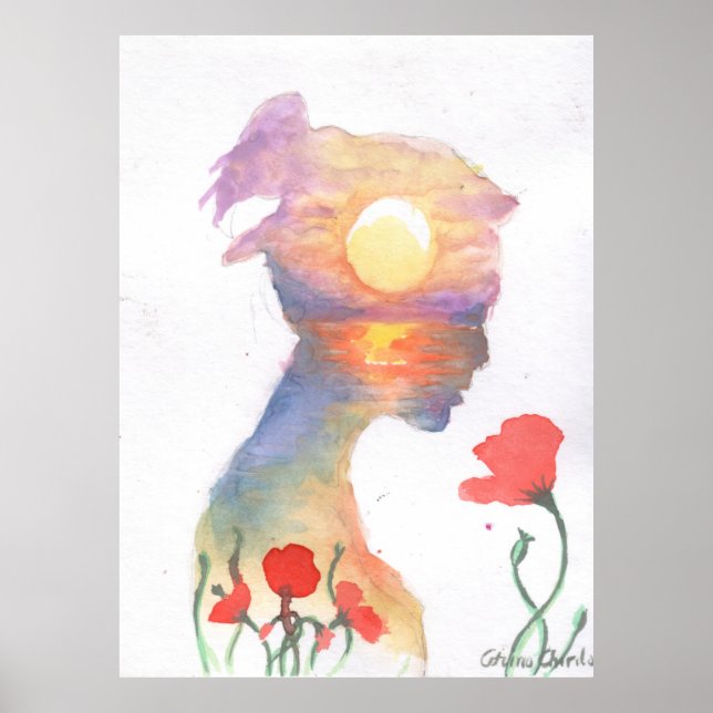 Poster Sonhando com um pôr do sol (Frente)