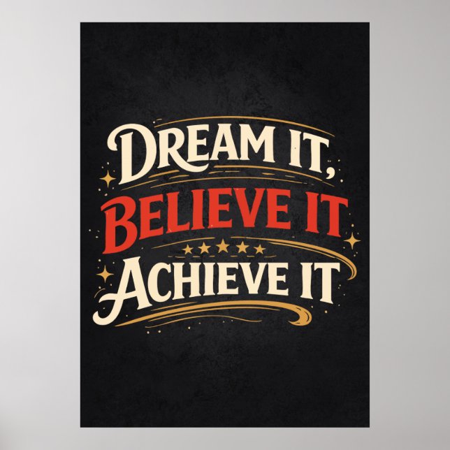 Poster Sonhe, Acredite, Alcance - Sucesso (Frente)