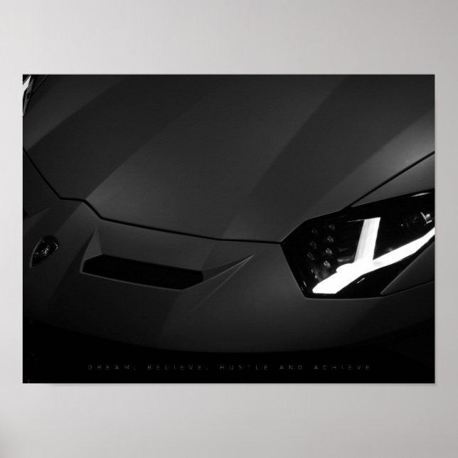 Poster Sonhe, acredite, Hustle e Alcance | Motivação (Frente)