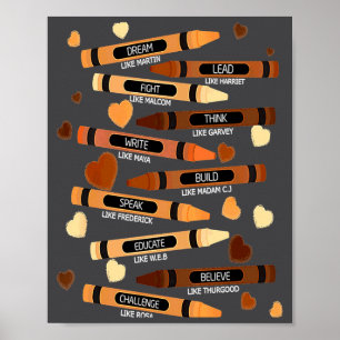 Poster Sonhe Como Líderes Martin African Black History Mo