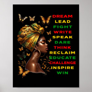 Poster Sonhe Como Mulher Negra Martin Mês da História Neg