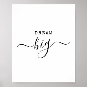 Poster Sonhe Grande Citação Minimalista Moderna Motivacio