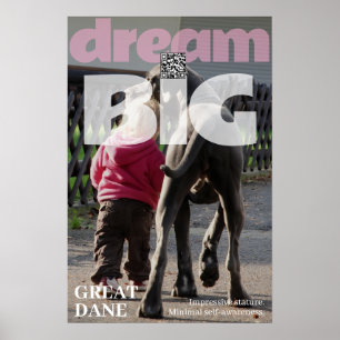 Poster Sonhe Grande Pouco, com o seu Grande Dane