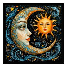 Sonho Celestial Whimsical: Lua e Sol. Arte