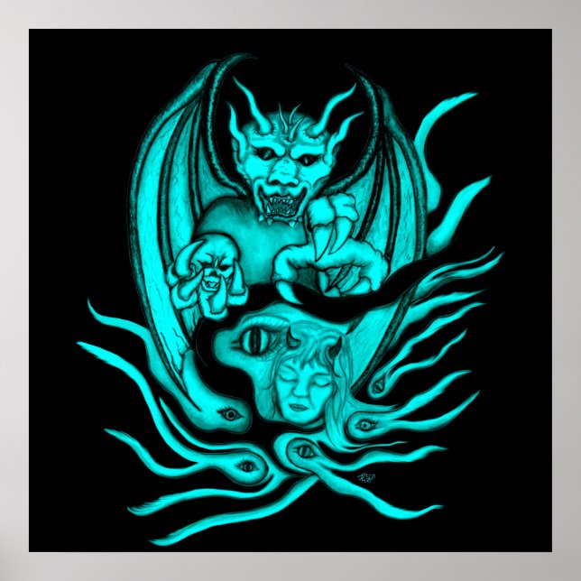 Poster Sonho da Meia-Noite - Demônios no estilo da Tatuag (Frente)