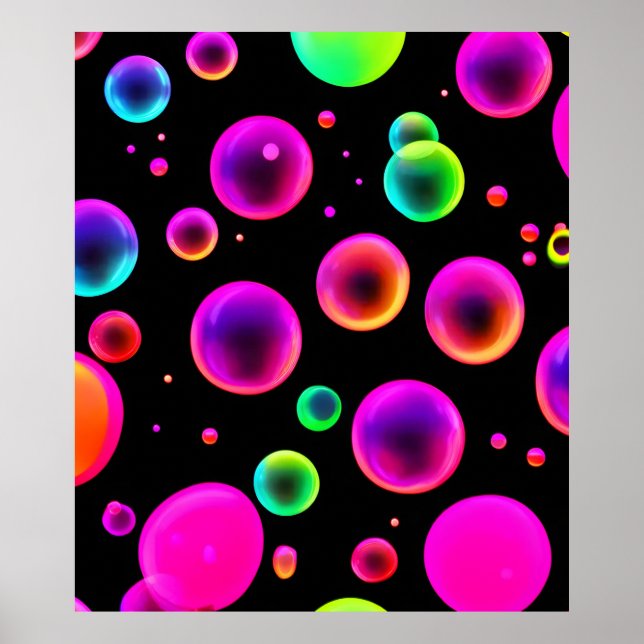 Poster Sonho de Bolha Brilhante Arco-íris (Frente)