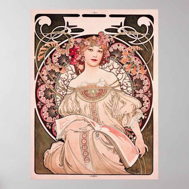 Poster Sonho de dia de Alphonse Mucha (Frente)
