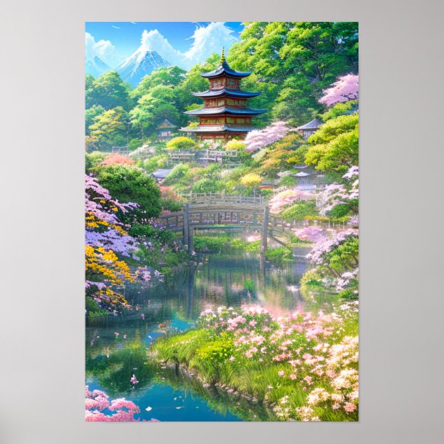 Poster Sonho de Jardim Japonês (Frente)