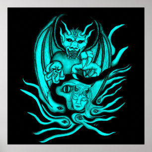 Poster Sonho de meia-noite - Demônios no estilo da tatua